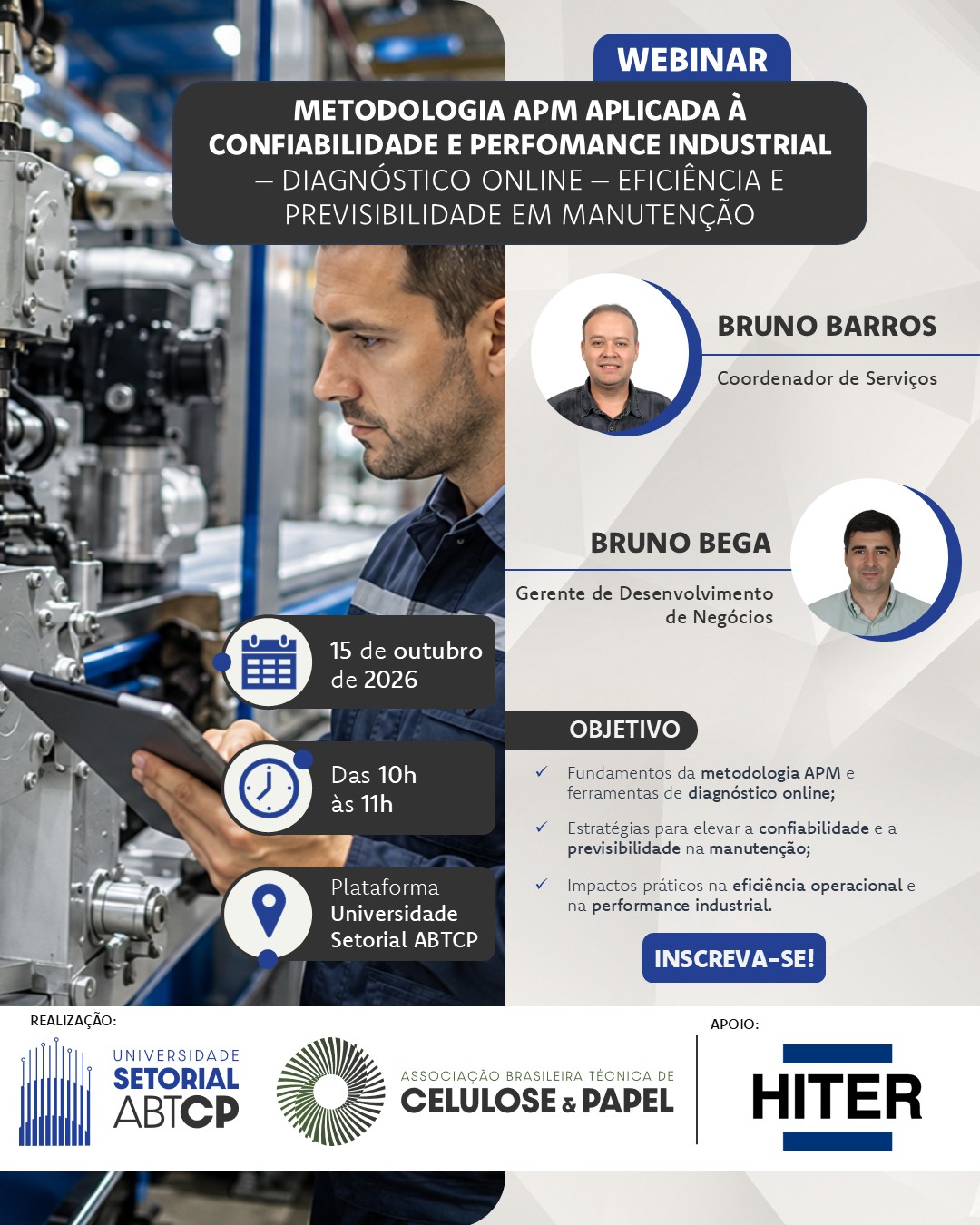 Webinar: Metodologia APM aplicada à confiabilidade e performance industrial - Diagnóstico Online- Eficência e previsibilidade em Manutenção