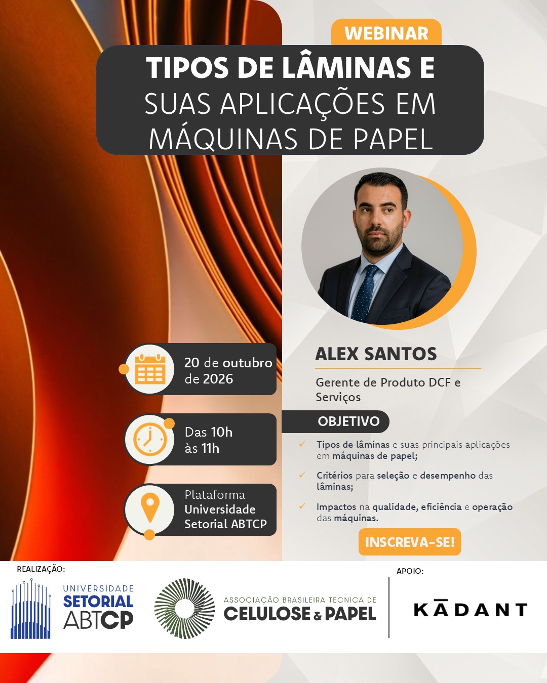 Webinar: Tipos de lâminas e suas aplicações em máquinas de papel